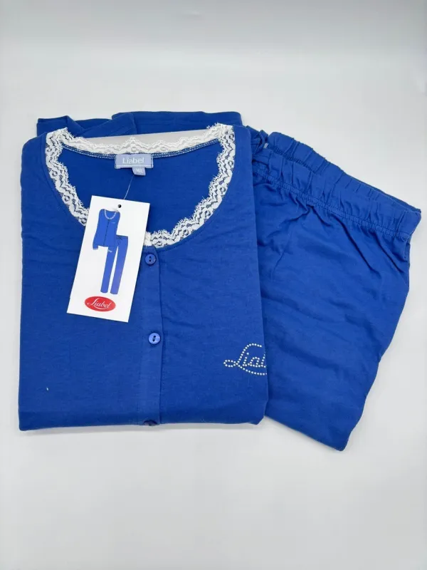 PIGIAMA DONNA LUNGO COTONE 100% APERTO AVANTI LIABEL 0PDE22