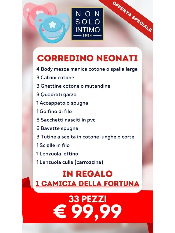 Offerta Corredino Neonata 30 Pezzi a Soli 99,99€