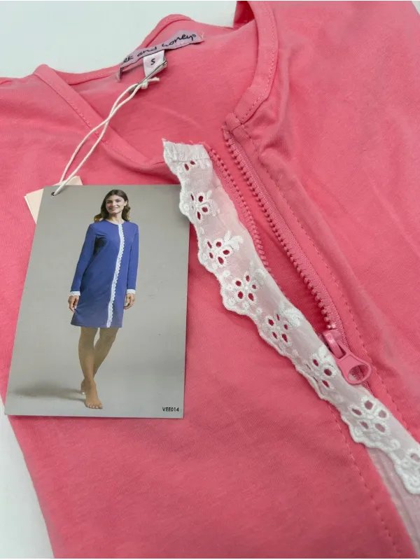 Acquista ora VESTAGLIA CLINICA DONNA MANICA LUNGA CON ZIP IN COTONE MILK AND HONEY vee014 su nonsolointimo1994.com