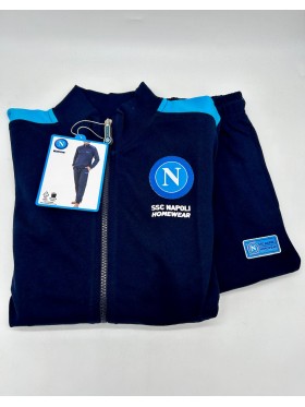 TUTA BAMBINO FRENCH TERRY FULL ZIP MANICA LUNGA COTONE 100% COLLEZIONE 2024 SSC NAPOLI CNF112XB