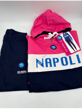 TUTA DONNA FRENCH TERRY COTONE 100% CON CAPPUCCIO E LEGGINGS COLLEZIONE 2024 SSC NAPOLI NCF525