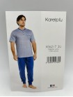 PIGIAMA UOMO A TRE PEZZI MAGLIA MEZZA MANICA PANTALONE LUNGO E CORTO COTONE 100% KARELPIU' 6217