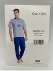 PIGIAMA UOMO A TRE PEZZI MAGLIA MEZZA MANICA PANTALONE LUNGO E CORTO COTONE 100% KARELPIU' 6265