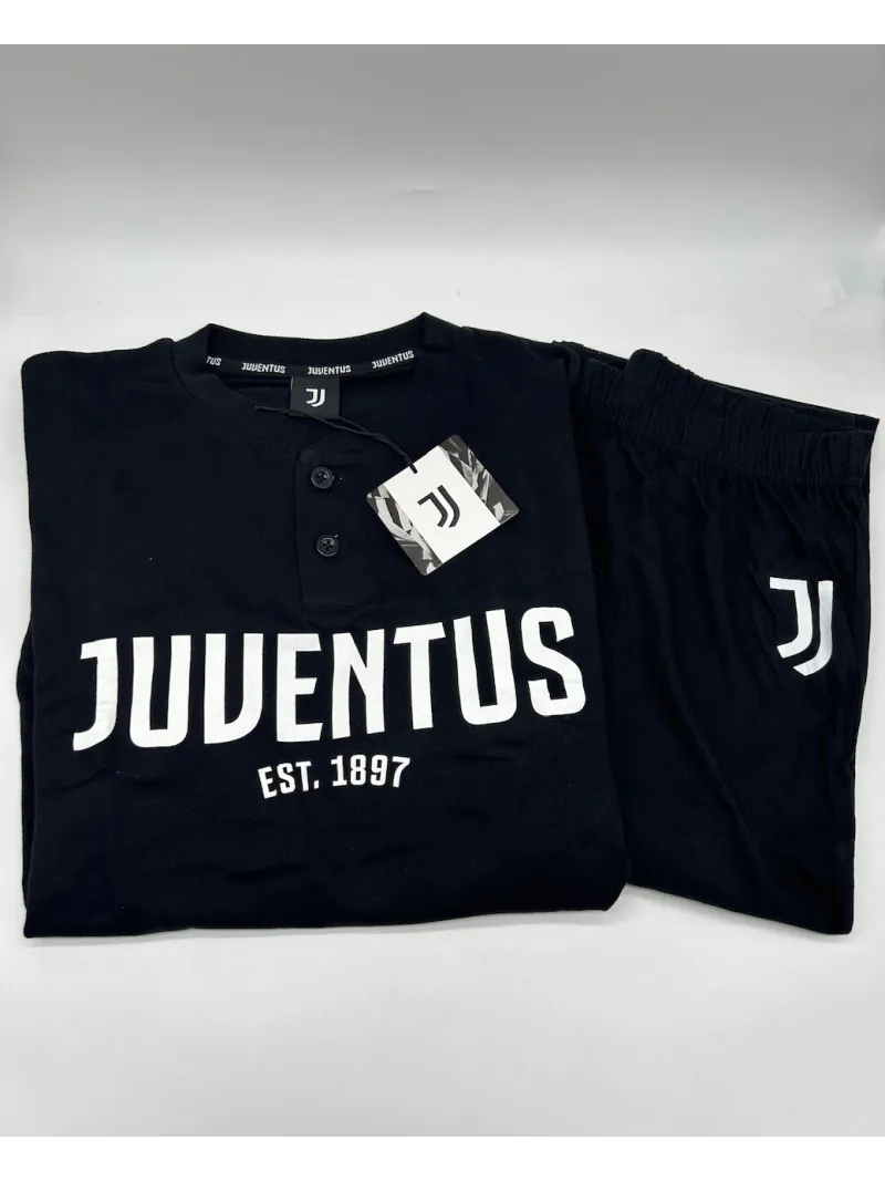 Acquista ora PIGIAMA UOMO COTONE 100% MANICA LUNGA SICEM FC JUVENTUS B2JU14108 su nonsolointimo1994.com