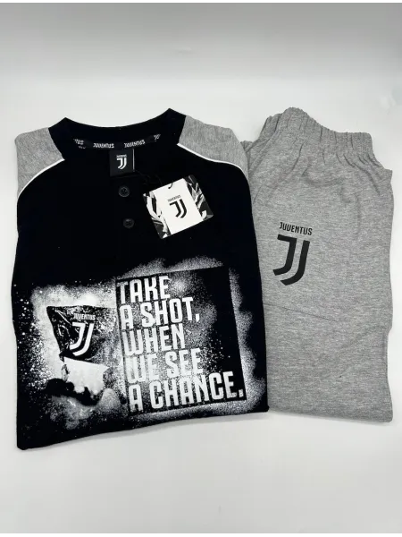 Acquista ora PIGIAMA UOMO COTONE 100% MANICA LUNGA SICEM FC JUVENTUS B2JU14090 su nonsolointimo1994.com