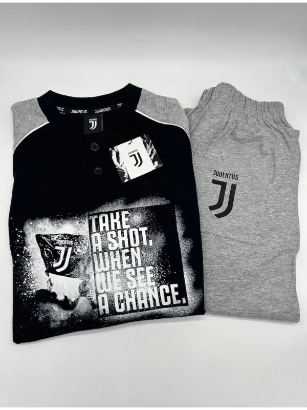 Acquista ora PIGIAMA UOMO COTONE 100% MANICA LUNGA SICEM FC JUVENTUS B2JU14090 su nonsolointimo1994.com