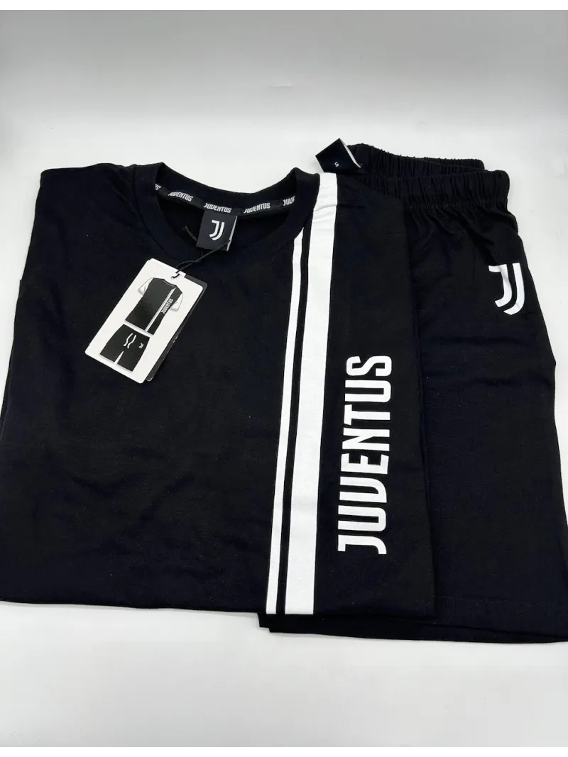 Acquista ora PIGIAMA COMPLETO RAGAZZO SOTTUOMO COTONE 100% MEZZA MANICA PANTALONCINO COLLEZIONE 2025 HERMET FC JUVENTUS PGCJJ203