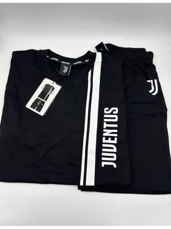 Acquista ora PIGIAMA COMPLETO RAGAZZO SOTTUOMO COTONE 100% MEZZA MANICA PANTALONCINO COLLEZIONE 2025 HERMET FC JUVENTUS PGCJJ203