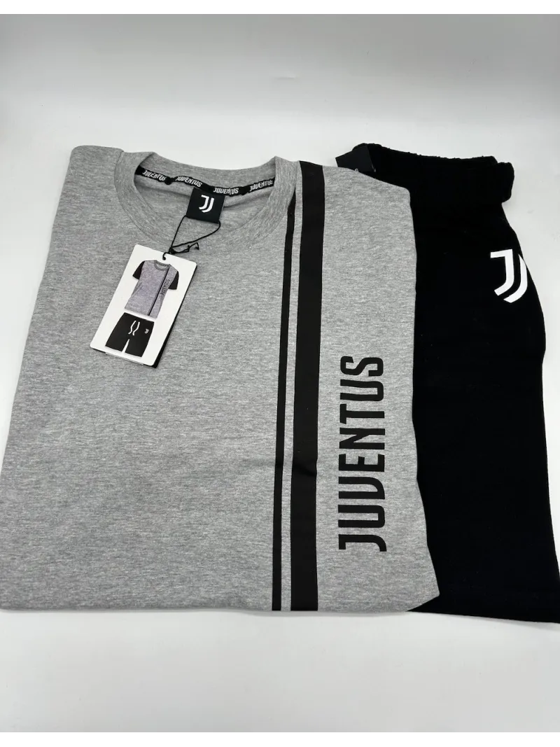 Acquista ora PIGIAMA COMPLETO RAGAZZO SOTTUOMO COTONE 100% MEZZA MANICA PANTALONCINO COLLEZIONE 2025 HERMET FC JUVENTUS PGCJJ203