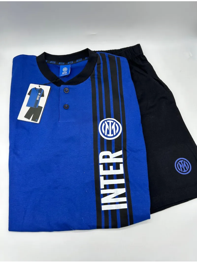 Acquista ora PIGIAMA RAGAZZO SOTTUOMO COTONE 100% MEZZA MANICA PANTALONCINO COLLEZIONE 2025 HERMET FC INTER PGCIJ202065 su nonso