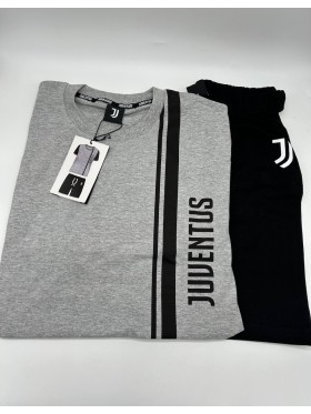 PIGIAMA COMPLETO UOMO COTONE 100% MEZZA MANICA PANTALONCINO COLLEZIONE 2025 HERMET FC JUVENTUS PGCJJ103005