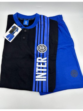 PIGIAMA UOMO COTONE 100% MEZZA MANICA PANTALONCINO COLLEZIONE 2025 HERMET FC INTER PGCIJ102065