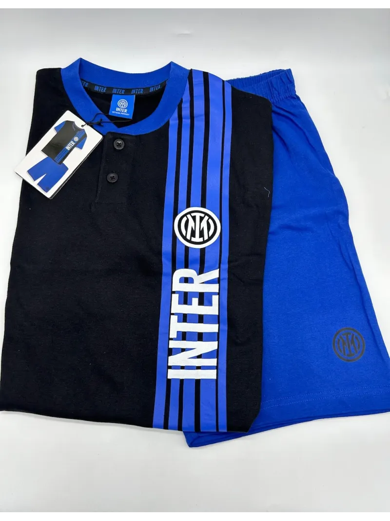 Acquista ora PIGIAMA UOMO COTONE 100% MEZZA MANICA PANTALONCINO COLLEZIONE 2025 HERMET FC INTER PGCIJ102065 su nonsolointimo1994