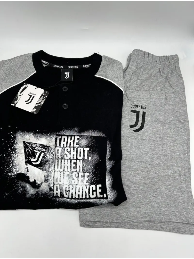 PIGIAMA UOMO COTONE 100% MEZZA MANICA PANTALONCINO SICEM FC JUVENTUS b2ju14091
