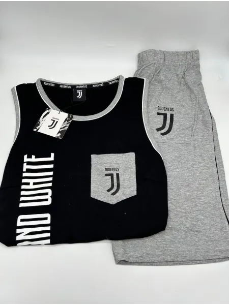 Acquista ora PIGIAMA UOMO COTONE 100% CANOTTA PANTALONCINO SICEM FC JUVENTUS b2ju14092 su nonsolointimo1994.com