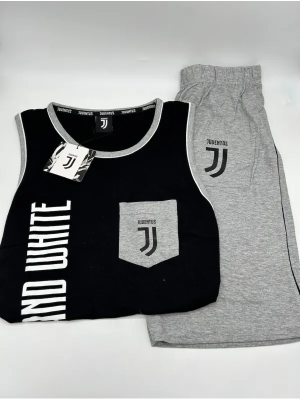 Acquista ora PIGIAMA UOMO COTONE 100% CANOTTA PANTALONCINO SICEM FC JUVENTUS b2ju14092 su nonsolointimo1994.com