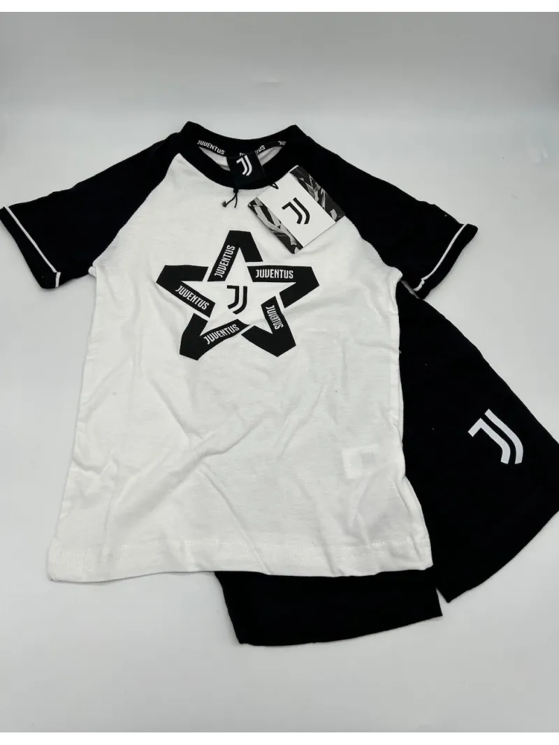 PIGIAMA BAMBINO COTONE 100% MEZZA MANICA PANTALONCINO SICEM FC JUVENTUS b2ju16091