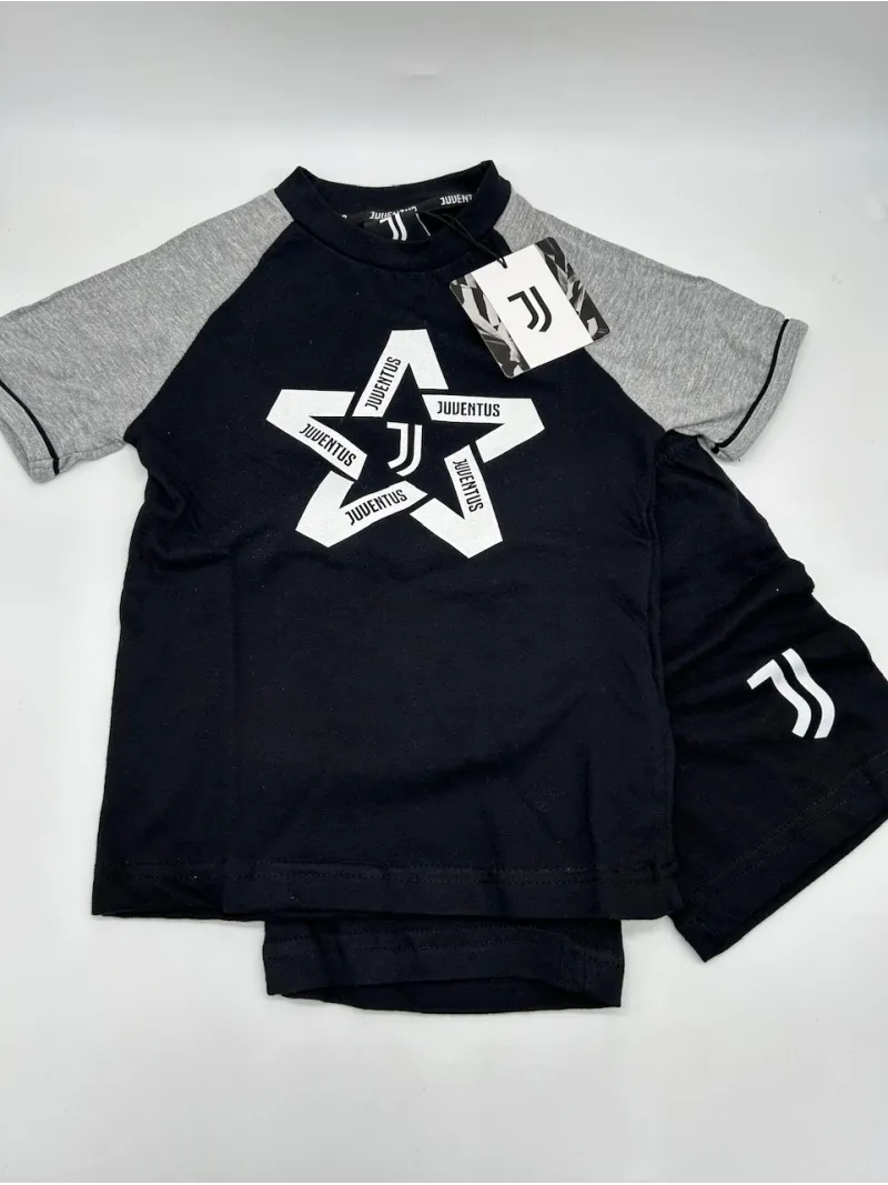 PIGIAMA BAMBINO COTONE 100% MEZZA MANICA PANTALONCINO SICEM FC JUVENTUS b2ju16091