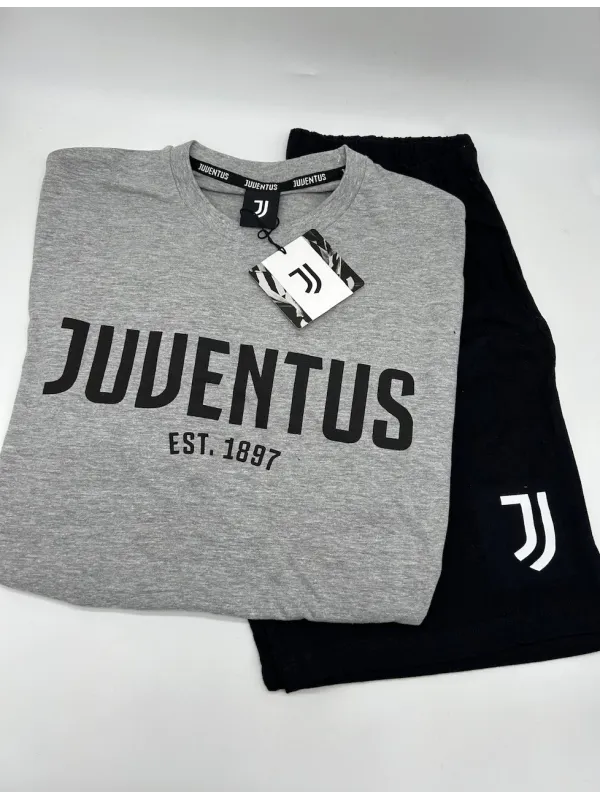PIGIAMA RAGAZZO SOTTUOMO COTONE 100% MEZZA MANICA PANTALONCINO SICEM FC JUVENTUS b2ju15109