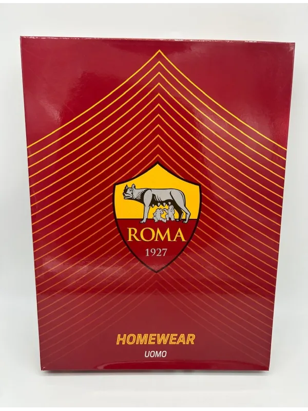 Acquista ora PIGIAMA COMPLETO UOMO COTONE 100% CANOTTA PANTALONCINO LIABEL AS ROMA ROMAUPESL1 su nonsolointimo1994.com