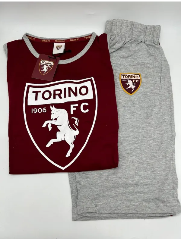 Acquista ora PIGIAMA COMPLETO UOMO COTONE 100% CANOTTA PANTALONCINO SICEM TORINO FC B2TO14077 su nonsolointimo1994.com