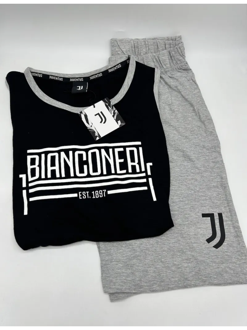Acquista ora PIGIAMA COMPLETO UOMO COTONE 100% CANOTTA PANTALONCINO SICEM FC JUVENTUS B2JU14122 su nonsolointimo1994.com