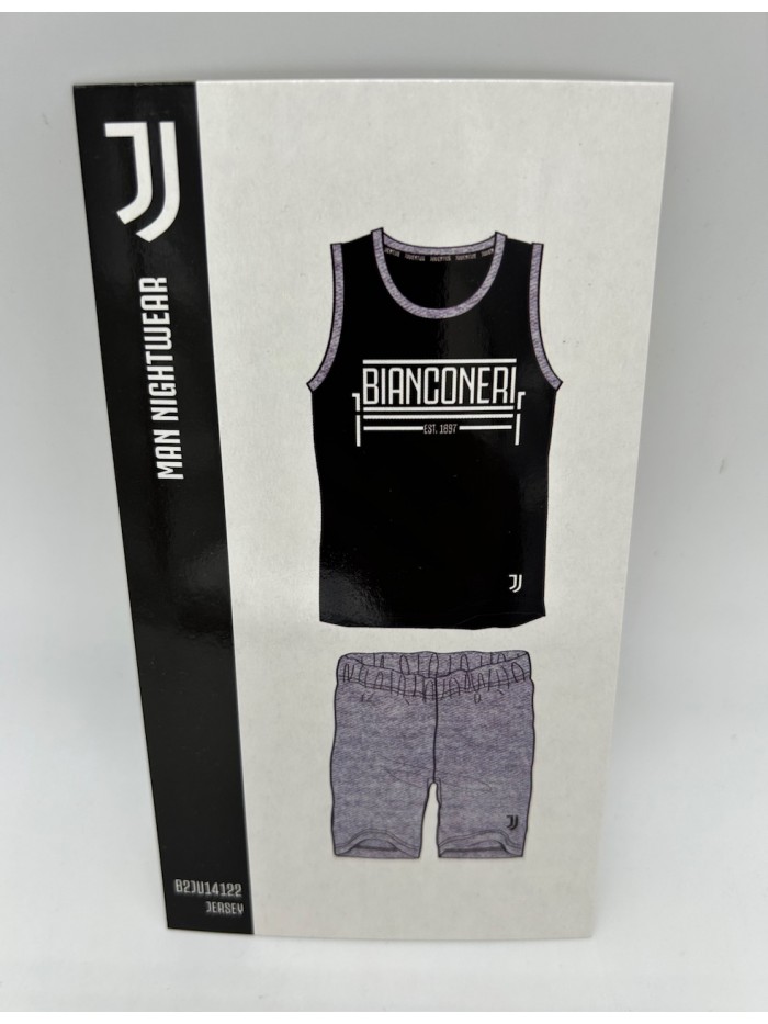 Acquista ora PIGIAMA COMPLETO UOMO COTONE 100% CANOTTA PANTALONCINO SICEM FC JUVENTUS B2JU14122 su nonsolointimo1994.com