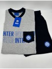 PIGIAMA UOMO COTONE 100% MEZZA MANICA PANTALONCINO COLLEZIONE 2024 FC INTER B2IN14121