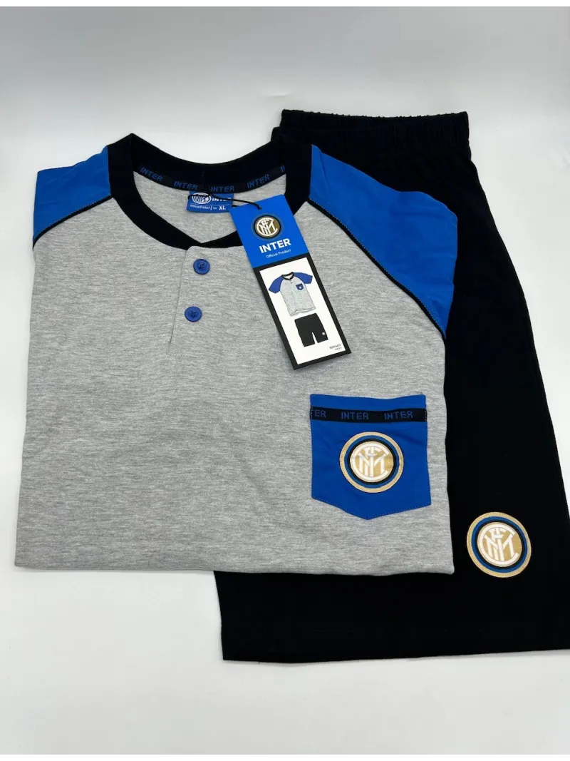 Acquista ora PIGIAMA UOMO COTONE 100% MEZZA MANICA PANTALONCINO RESTOCK RETRO' SICEM FC INTER B2IN14076 su nonsolointimo1994.com