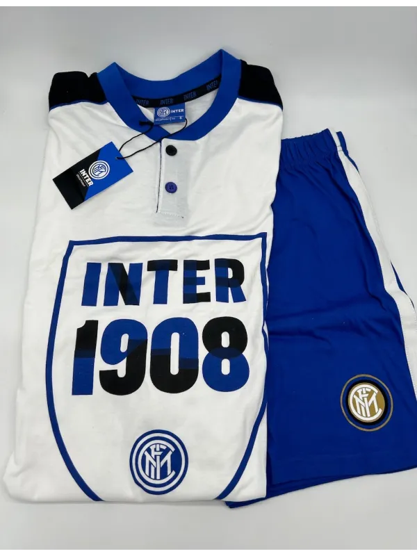 Acquista ora PIGIAMA UOMO COTONE 100% MEZZA MANICA PANTALONCINO RESTOCK RETRO' SICEM FC INTER IN14047 su nonsolointimo1994.com