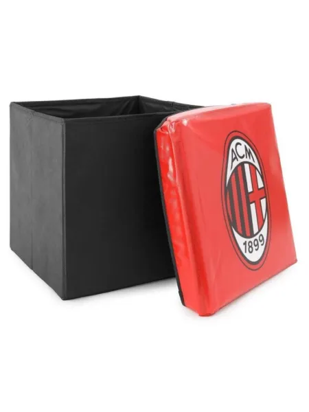Acquista ora POUF CONTENITORE ECOPELLE 31x31x33cm official HERMET AC MILAN su nonsolointimo1994.com 2