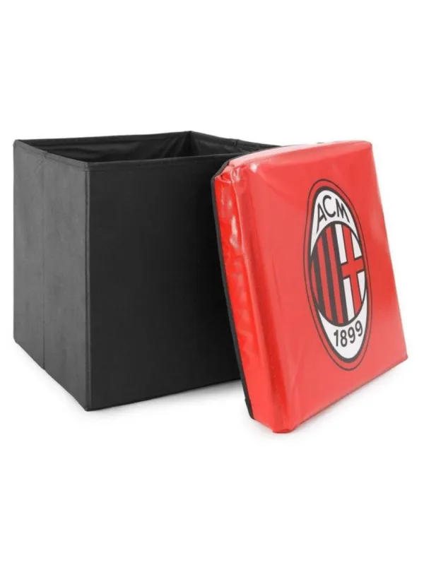 Acquista ora POUF CONTENITORE ECOPELLE 31x31x33cm official HERMET AC MILAN su nonsolointimo1994.com