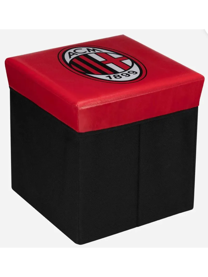 Acquista ora POUF CONTENITORE ECOPELLE 31x31x33cm official HERMET AC MILAN su nonsolointimo1994.com