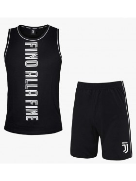 PIGIAMA COMPLETO UOMO COTONE 100% CANOTTA PANTALONCINO FC JUVENTUS B2JU14077