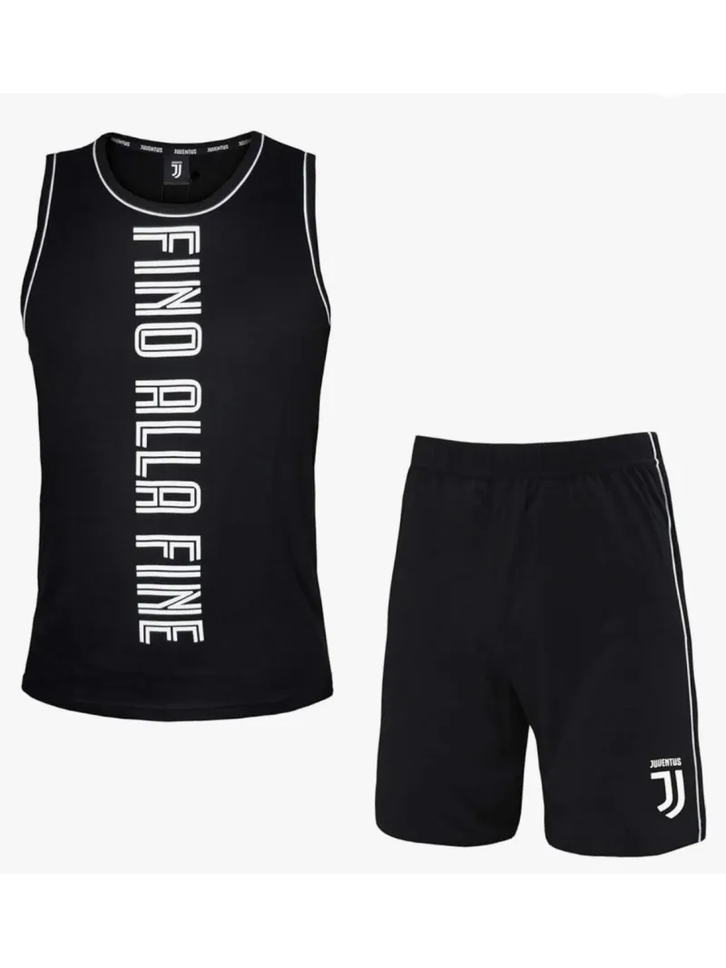 Acquista ora PIGIAMA COMPLETO UOMO COTONE 100% CANOTTA PANTALONCINO FC JUVENTUS B2JU14077 su nonsolointimo1994.com