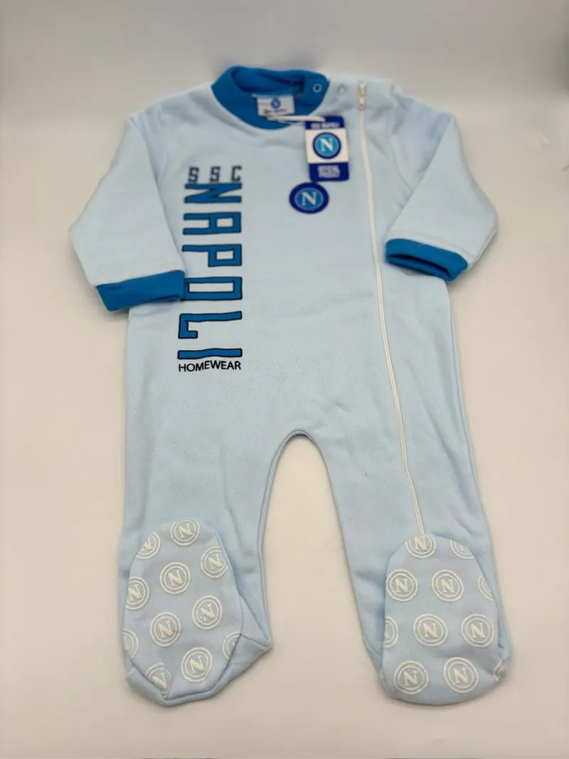 PIGIAMONE NEONATO CALDO COTONE FELPATO FULL ZIP ZERO&CO. SSC NAPOLI pinn20
