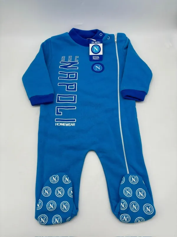 PIGIAMONE NEONATO CALDO COTONE FELPATO FULL ZIP ZERO&CO. SSC NAPOLI pinn20
