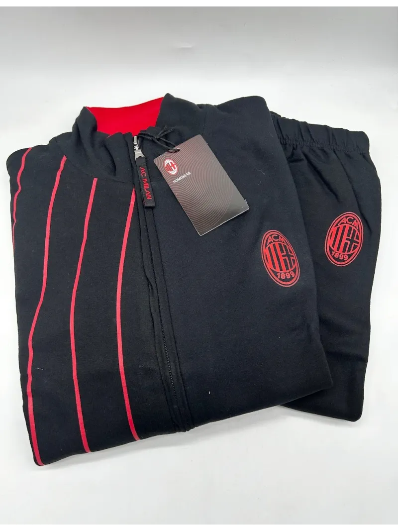 Acquista ora TUTA UOMO FELPA FULL ZIP MANICA LUNGA SICEM AC MILAN B2MI14098 su nonsolointimo1994.com