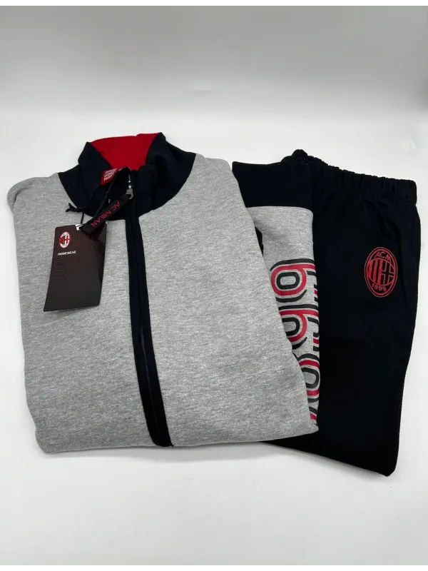Acquista ora TUTA UOMO FELPA FULL ZIP MANICA LUNGA SICEM AC MILAN B2MI14098 su nonsolointimo1994.com