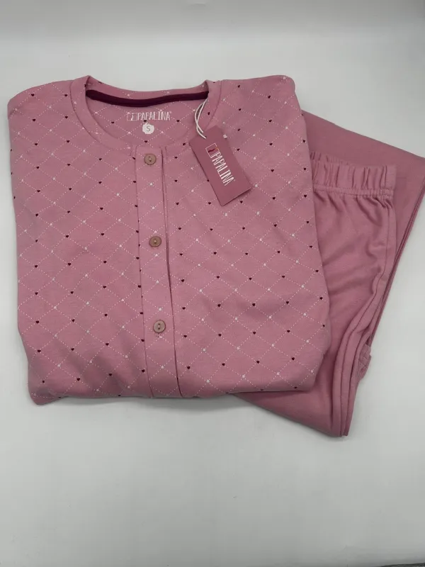 PIGIAMA DONNA LUNGO CALDO COTONE APERTO AVANTI PAPALINA PD1352