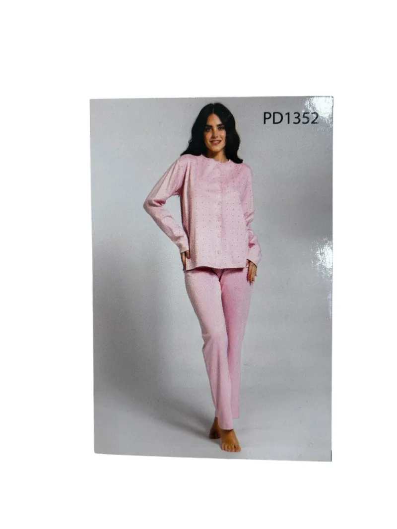 PIGIAMA DONNA LUNGO CALDO COTONE APERTO AVANTI PAPALINA PD1352
