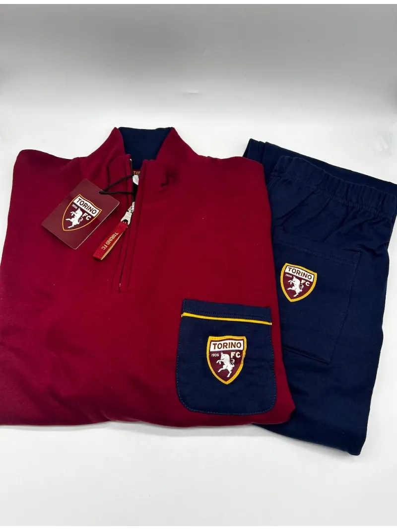 Acquista ora TUTA UOMO FELPA MEZZA ZIP MANICA LUNGA SICEM TORINO FC B2TO14096 su nonsolointimo1994.com
