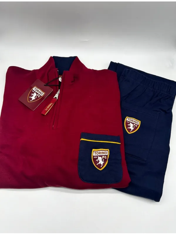 Acquista ora TUTA UOMO FELPA MEZZA ZIP MANICA LUNGA SICEM TORINO FC B2TO14096 su nonsolointimo1994.com