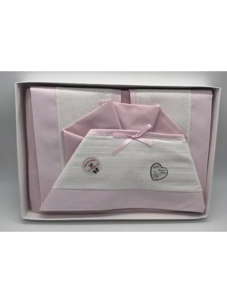 Vendita COMPLETO LENZUOLA LETTINO COTONE NEONATA FEMMINA BATUFFOLINI