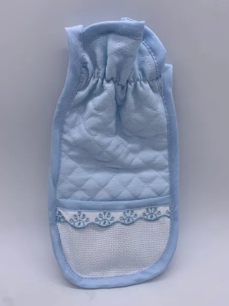 PERSONALIZZAZIONE PORTA BIBERON COTONE TELA AIDA TENERI BEBE' art.9