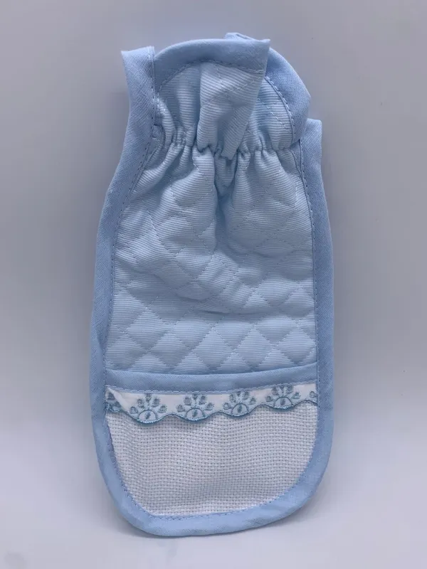 PERSONALIZZAZIONE PORTA BIBERON COTONE TELA AIDA TENERI BEBE' art.9