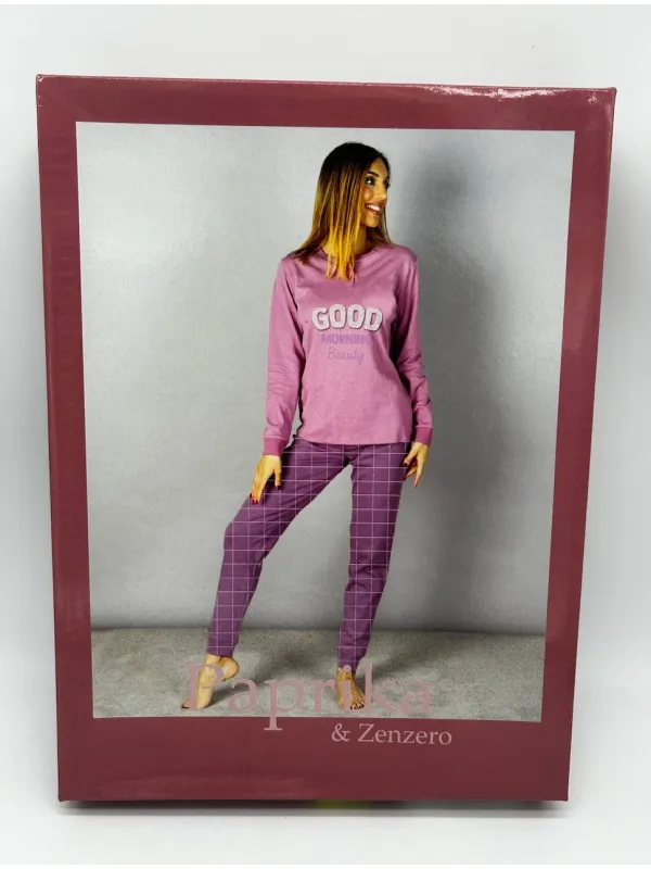 PIGIAMA DONNA LUNGO CALDO COTONE PAPRIKA & ZENZERO PP22