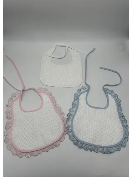 PERSONALIZZAZIONE BAVETTA COTONE TELA AIDA NANCY BABY