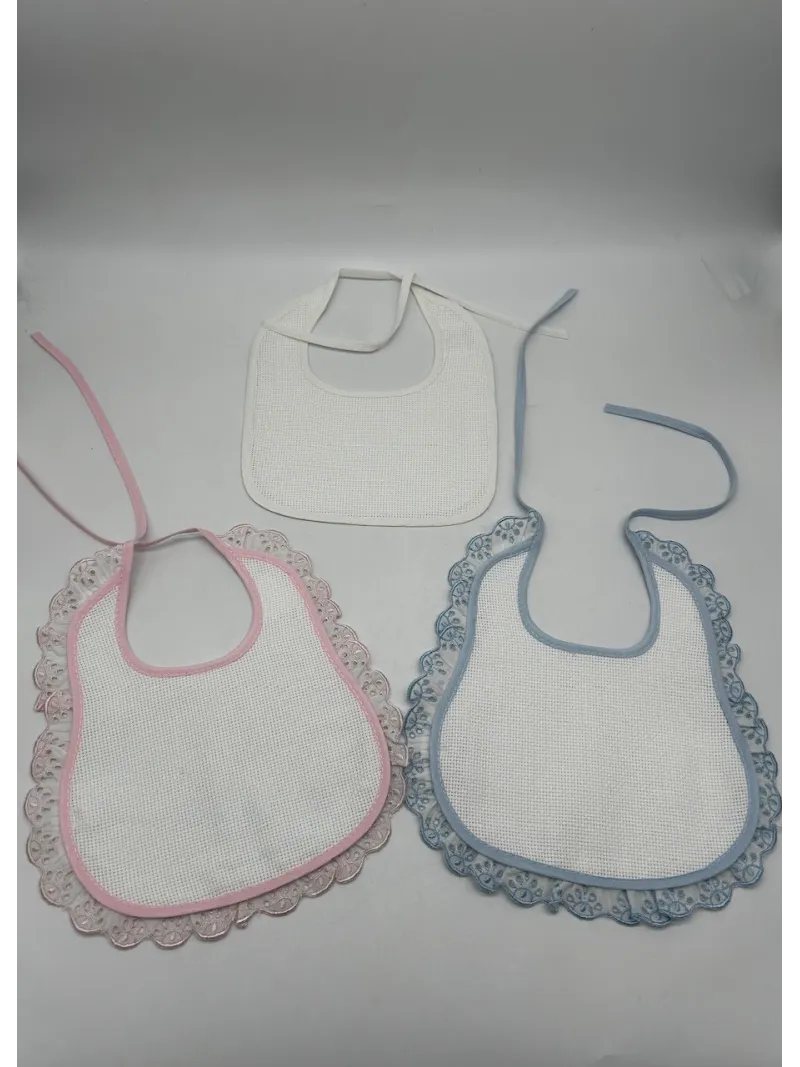 PERSONALIZZAZIONE BAVETTA COTONE TELA AIDA NANCY BABY