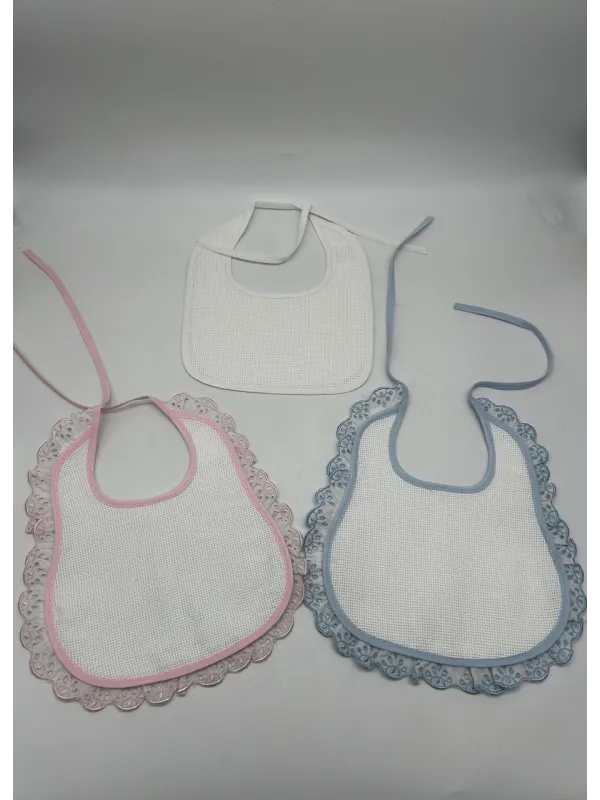 PERSONALIZZAZIONE BAVETTA COTONE TELA AIDA NANCY BABY